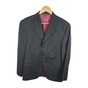 J. Victor Wool Suit Jacket Mens 42S Charcoal VTG Union Made Canada Career Event